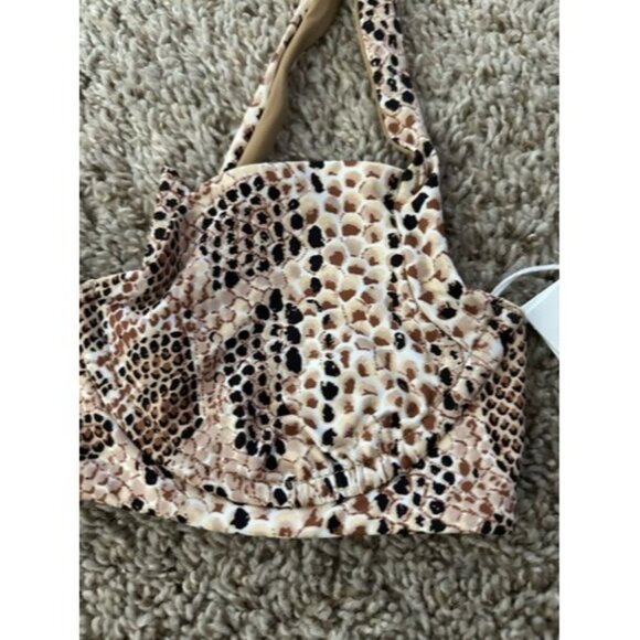 Vitamin A Womens Wired Snake Print Swim Top Beach Size 8 Medium Tie Back - Picture 2 of 14